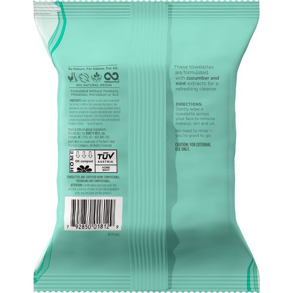 Burt's Bees Facial Cleansing Towelettes Micellar Makeup Remover Wipes - Coconut & Lotus - 30ct