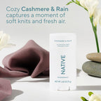 Native Deodorant for Women & Men - Cashmere & Rain - Aluminum-Free - 2.65oz