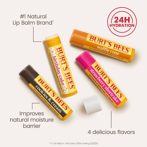 Burt's Bees Party Pack - Birthday Cake Variety - 0.6oz/4ct