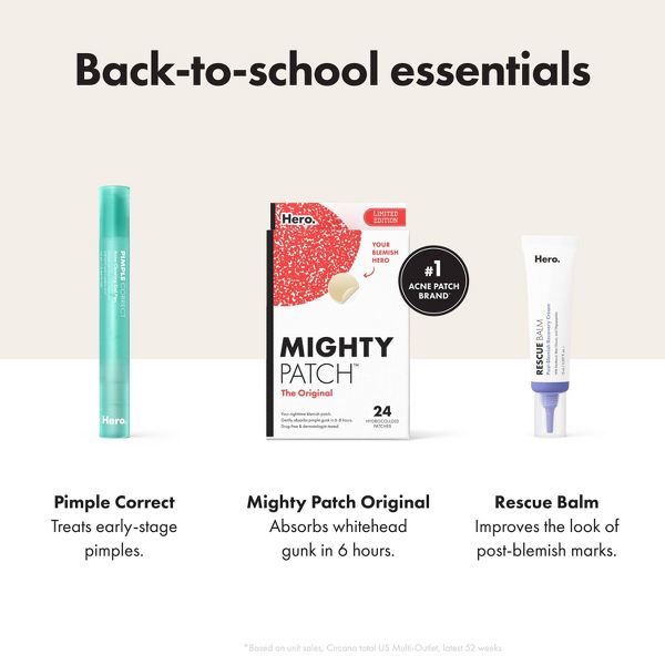 Hero Cosmetics Mighty Patch Original Blemish and Acne Treatment BTC Edition - 24ct