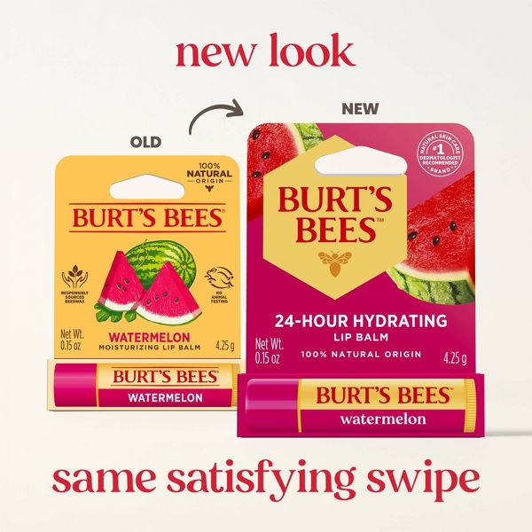 Burt's Bees 100% Natural Origin 24-Hour Moisturizing Lip Balm - Watermelon - 0.15oz​