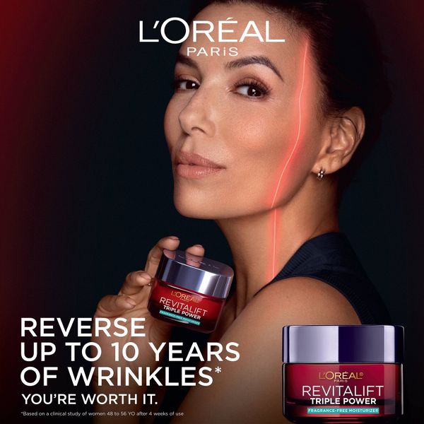 L'Oreal Paris Revitalift Triple Power Fragrance Free Anti-Aging Face Moisturizer - 1.7oz