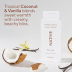 Native Sulfate Free Body Wash - Coconut & Vanilla - 18 fl oz