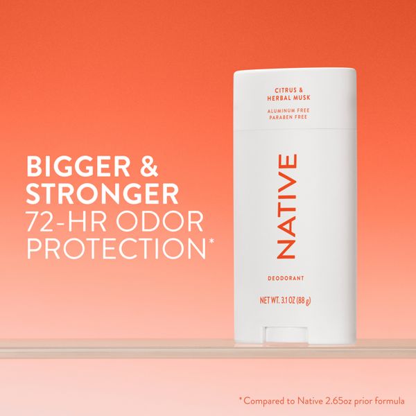 Native Men's Solid Deodorant - Citrus & Herbal Musk - 3.1 oz