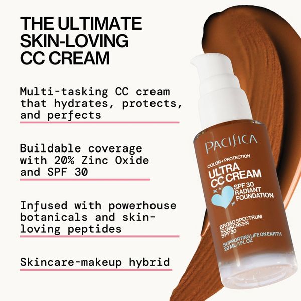 Pacifica Ultra CC Cream Radiant Foundation - Natural/Medium - 1 fl oz