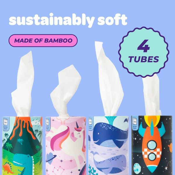 Bim Bam Boo Tubular 3-Ply Bamboo Ultra Soft Facial Tissue - 4pk/160ct