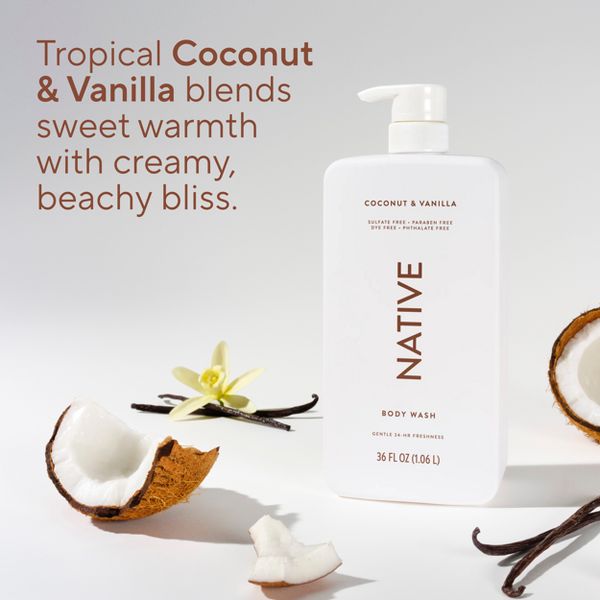 Native Sulfate Free Body Wash - Coconut & Vanilla - 18 fl oz