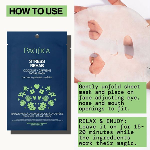 Pacifica Stress Rehab Coconut and Caffeine Face Mask - 0.67 fl oz