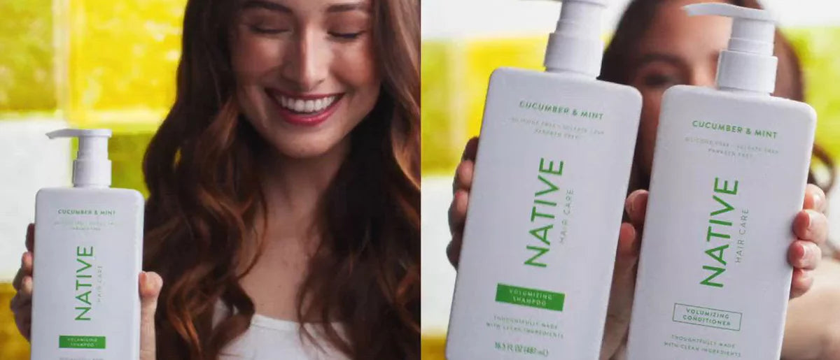 Native Vegan Cucumber & Mint Volume Shampoo, Clean, Sulfate, Paraben and Silicone Free - 16.5 fl oz