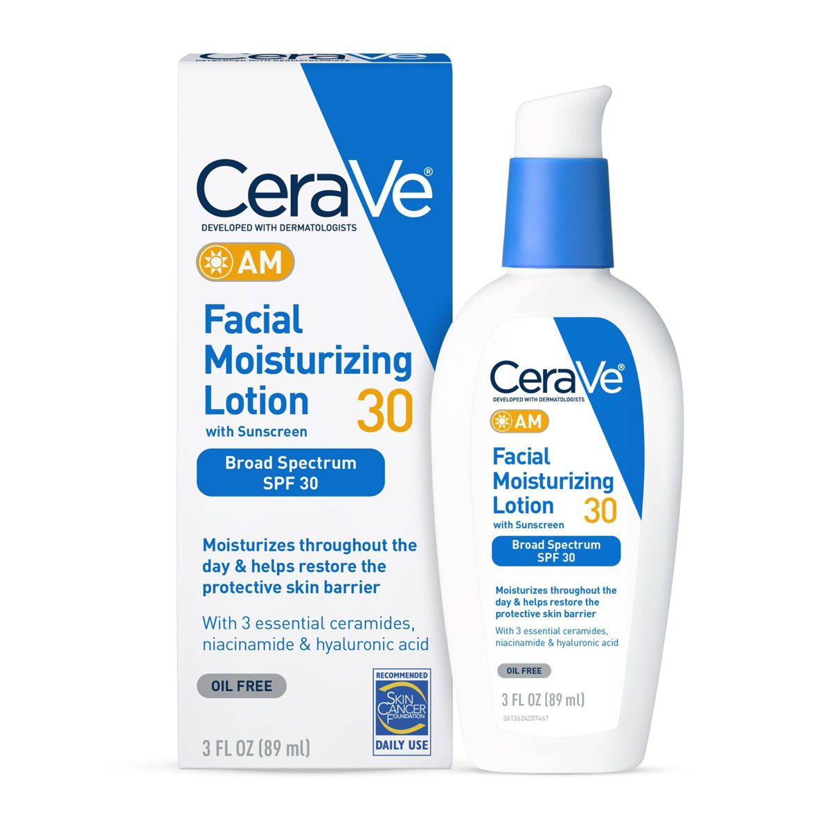 CeraVe Face Moisturizer with Sunscreen, AM Facial Moisturizing Lotion for Normal to Dry Skin - SPF 30 - 2 fl oz‚Äã‚Äã