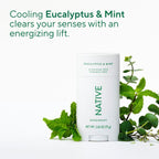 Native Solid Deodorant for Women & Men - Eucalyptus & Mint - Aluminum-Free 2.65oz