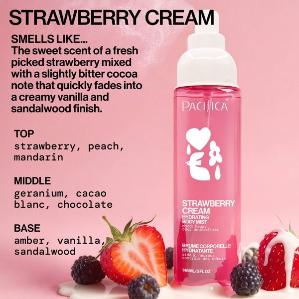 Pacifica Body Mist - Strawberry Cream - 5 fl oz