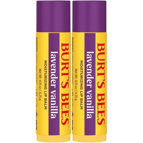 Burt's Bees 100% Natural Origin Lavender Vanilla Lip Balms - 2pk/0.3oz