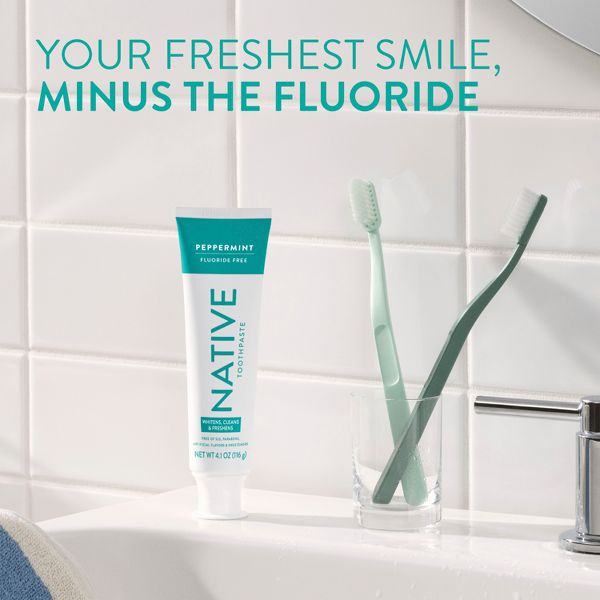 Native Premium Whitening Wild Mint & Peppermint Oil Fluoride Free Toothpaste - 4.1 oz