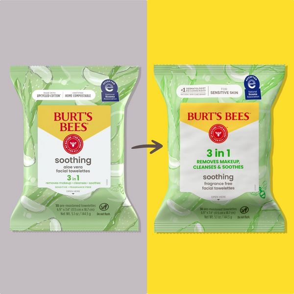 Burt's Bees Facial Cleansing Towelettes Unscented Makeup Remover Wipes - 30ct
