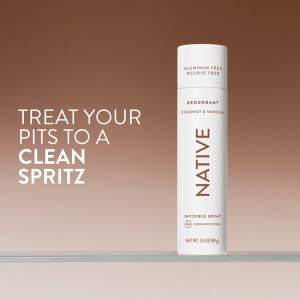 Native Spray Deodorant for Women & Men - Coconut & Vanilla - Aluminum-Free 3.5oz
