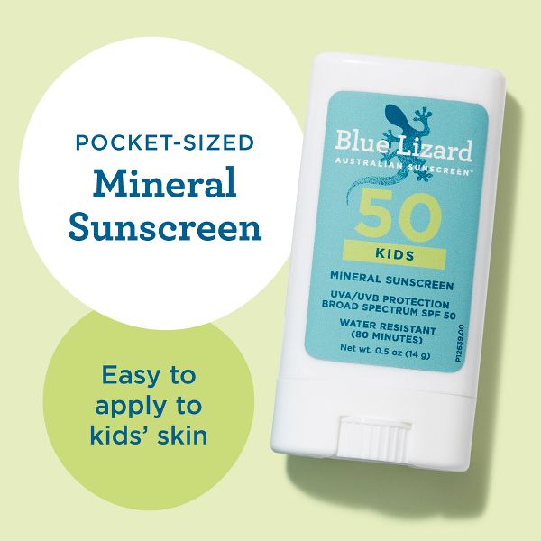 Blue Lizard Kids' Mineral Sunscreen Stick for Face and Body - SPF 50+ - 0.5 oz