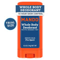 Mando Whole Body Men's Smooth Solid Deodorant Pro-Sport - Trial Size - Aluminum-Free 0.5oz