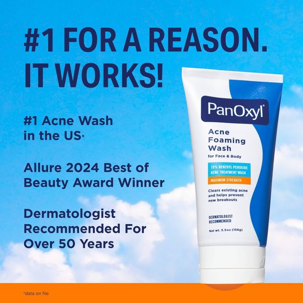 PanOxyl 10% Benzoyl Peroxide Acne Foaming Wash - 5.5oz
