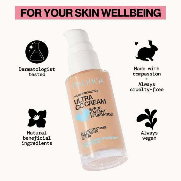 Pacifica Ultra CC Cream Radiant Foundation - Natural/Medium - 1 fl oz