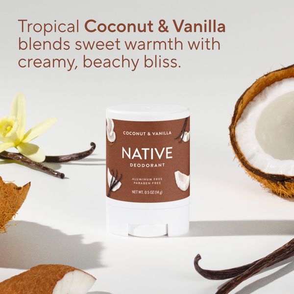 Native Aluminum Free Travel Size Mini Deodorant - Coconut & Vanilla - 0.5oz