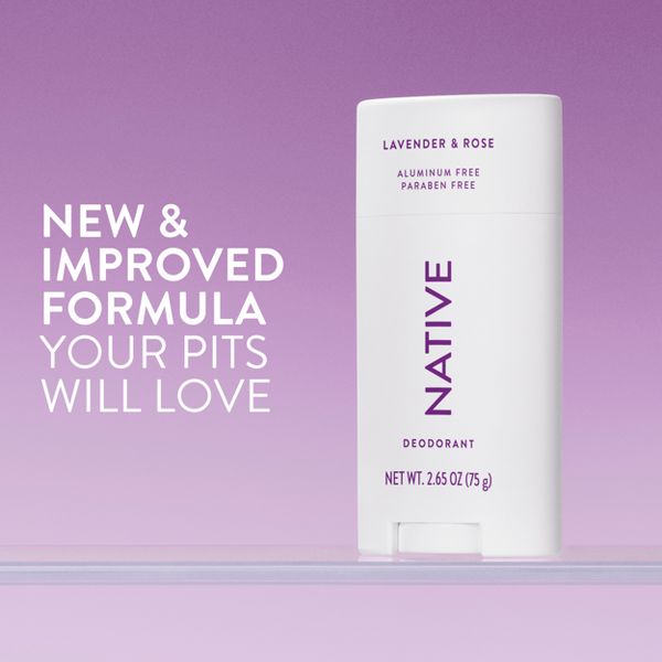 Native Solid Deodorant for Women & Men - Lavender & Rose - Aluminum-Free 2.65oz