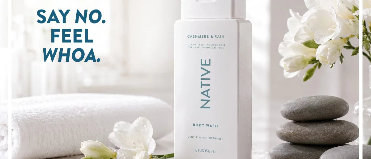 Native Body Wash for Women & Men - Cashmere & Rain - Sulfate Free - 18 fl oz