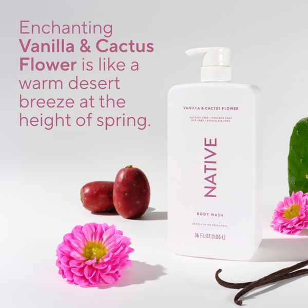 Native Body Wash - Vanilla & Cactus Flower - 18 fl oz