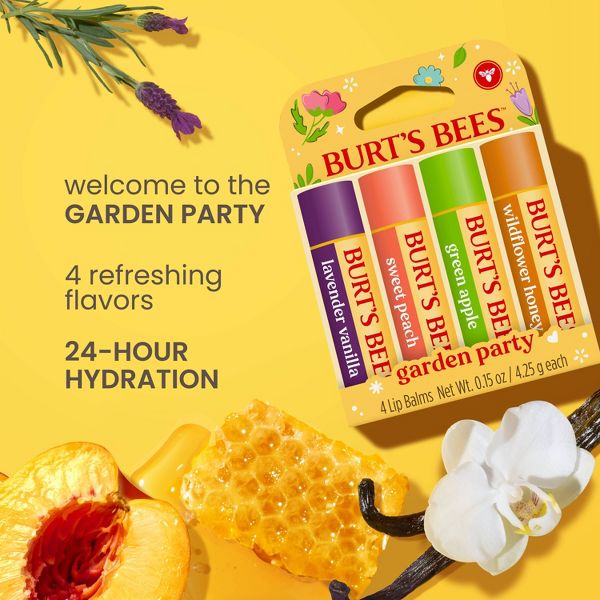 Burt's Bees Lip Balm - Garden Party Pack - 0.6oz/4ct