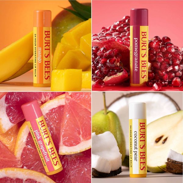 Burt's Bees 100% Natural Origin 24-Hour Moisturizing Lip Balm - Superfruit - 4pk
