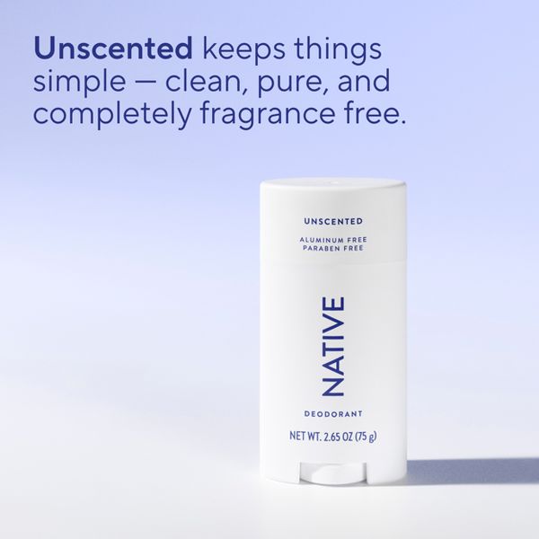 Native Solid Deodorant - Unscented - Aluminum-Free 2.65oz