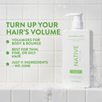 Native Vegan Cucumber & Mint Volume Shampoo, Clean, Sulfate, Paraben and Silicone Free - 16.5 fl oz