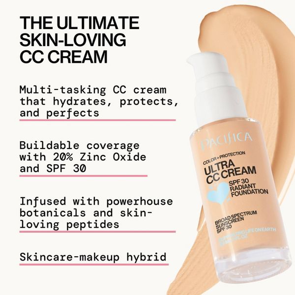 Pacifica Ultra CC Cream Radiant Foundation - Natural/Medium - 1 fl oz