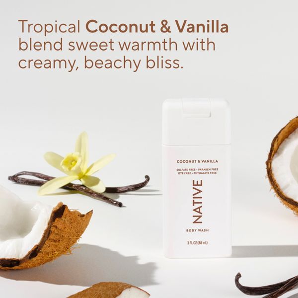 Native Sulfate Free Body Wash - Coconut & Vanilla - 18 fl oz