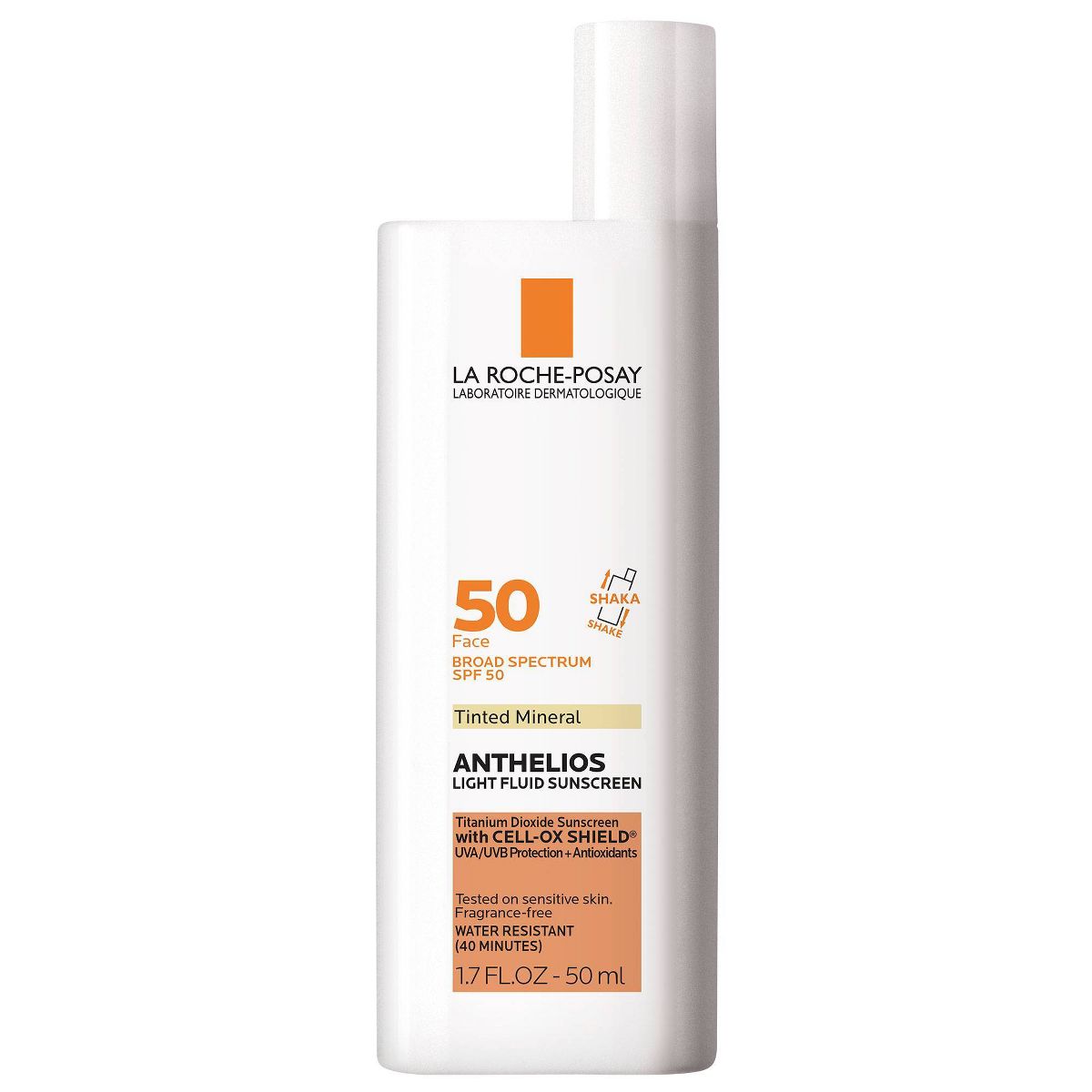 La Roche Posay Anthelios Tinted Ultra-Light Fluid Mineral Face Sunscreen with Titanium Dioxide - SPF 50 - Travel Size - 1.7 fl oz