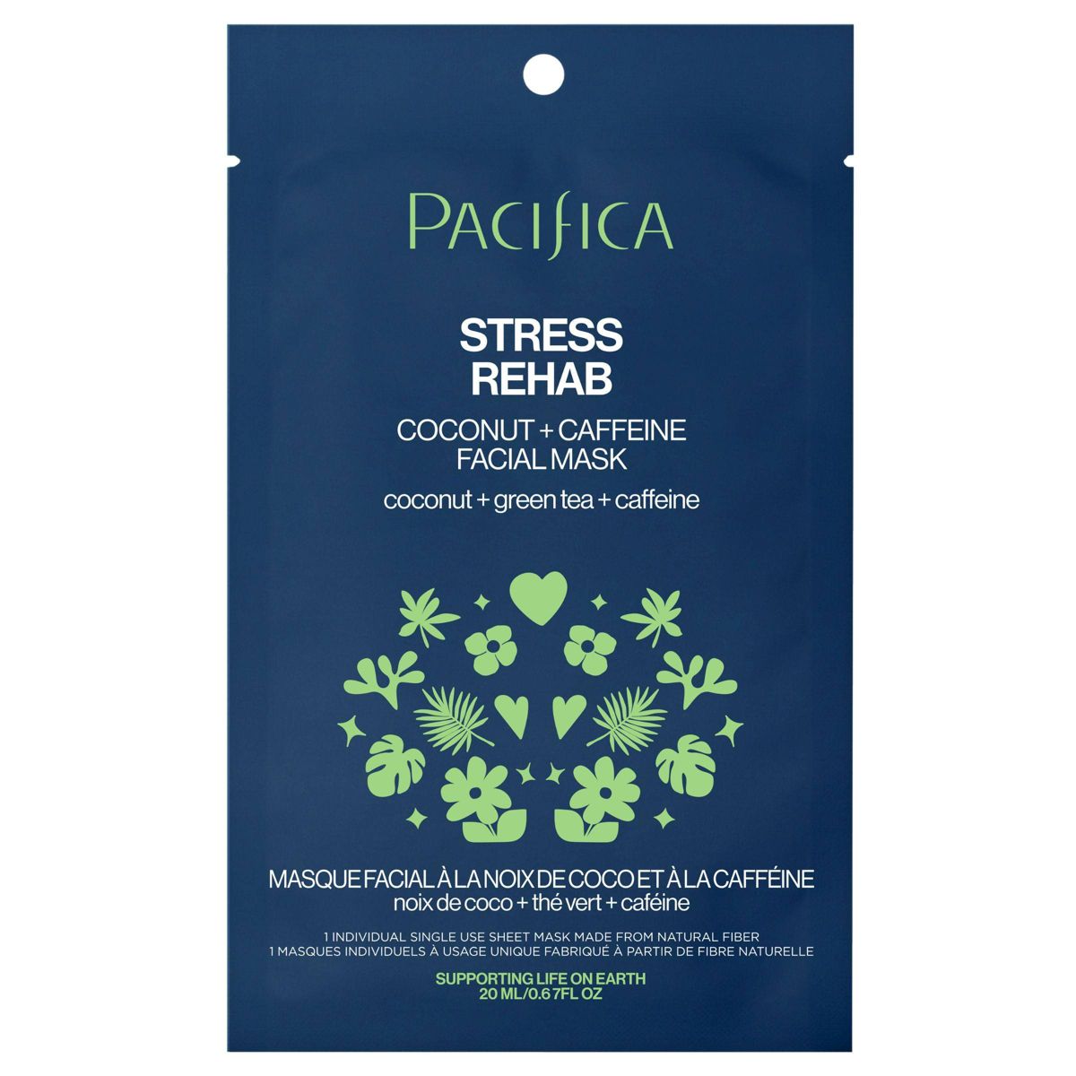 Pacifica Stress Rehab Coconut and Caffeine Face Mask - 0.67 fl oz