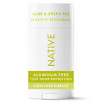 Native Sensitive Solid Deodorant for Women & Men - Aloe & Green Tea - Aluminum & Baking Soda Free - 2.65oz