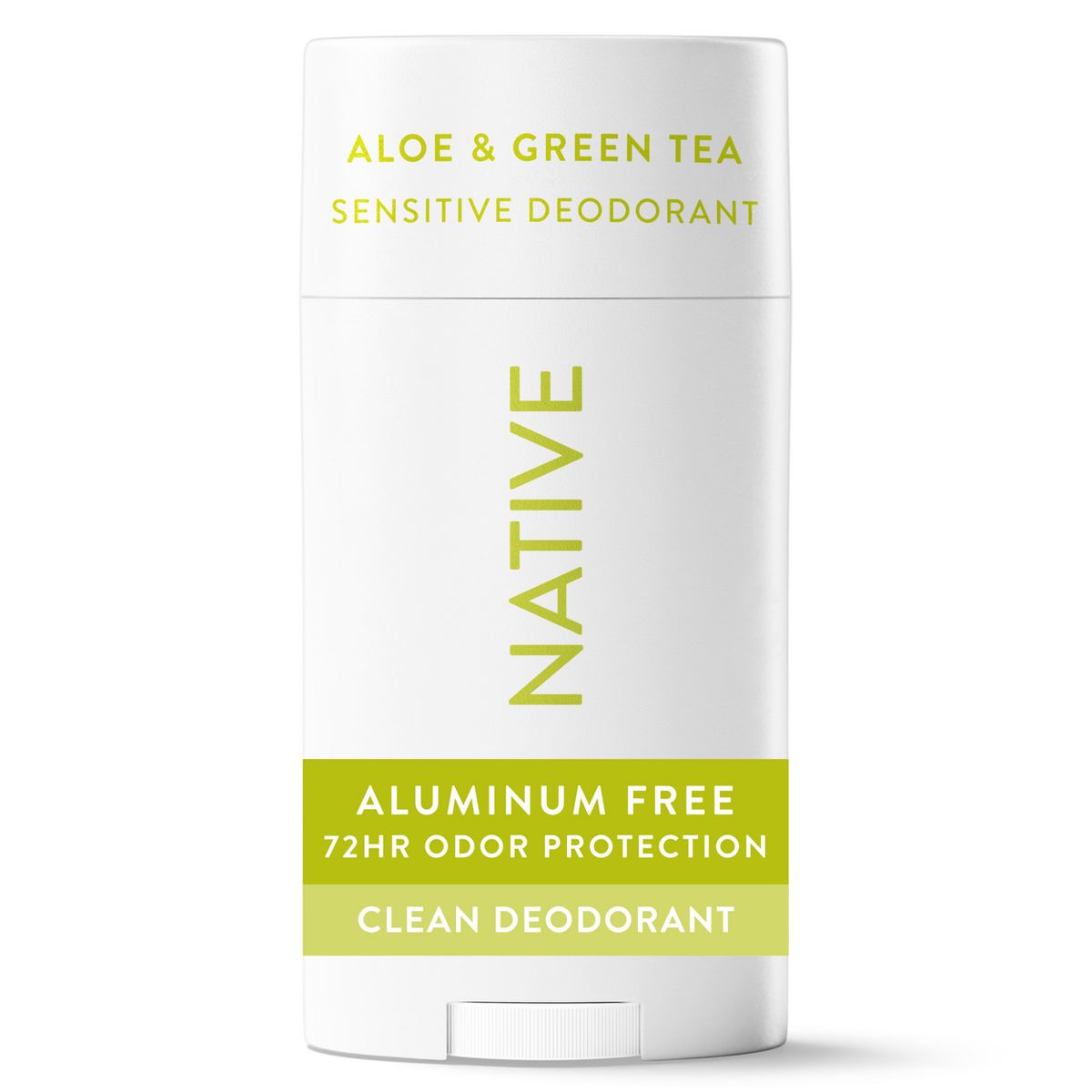 Native Sensitive Solid Deodorant for Women & Men - Aloe & Green Tea - Aluminum & Baking Soda Free - 2.65oz