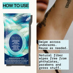 Pacifica Coconut milk & Essential Oils Underarm Deodorant Wipes - 30ct