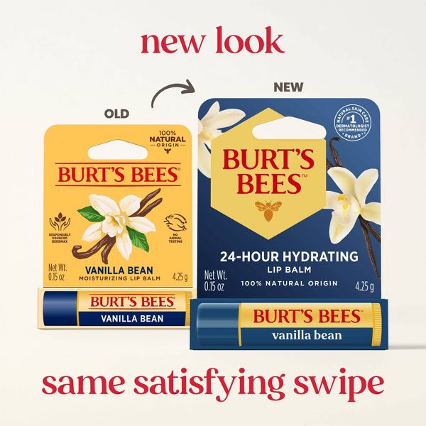 Burt's Bees 100% Natural Origin 24-Hour Moisturizing Lip Balm - Vanilla Bean - 0.15oz​