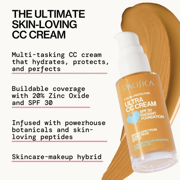 Pacifica Ultra CC Cream Radiant Foundation - Natural/Medium - 1 fl oz