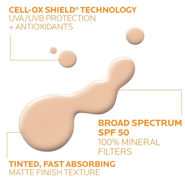 La Roche Posay Anthelios Tinted Ultra-Light Fluid Mineral Face Sunscreen with Titanium Dioxide - SPF 50 - Travel Size - 1.7 fl oz