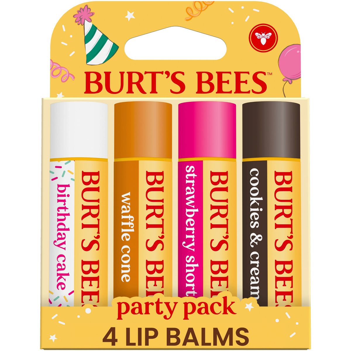 Burt's Bees Party Pack - Birthday Cake Variety - 0.6oz/4ct