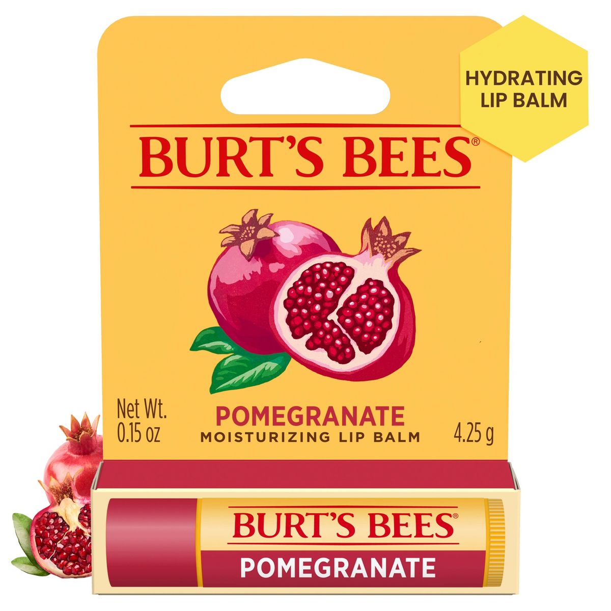 Burt's Bees Lip Balm - Pomegranate - 0.15oz