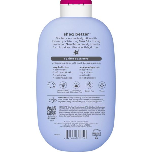 eos Shea Better Moisture Body Lotion - Vanilla Cashmere - 16 fl oz