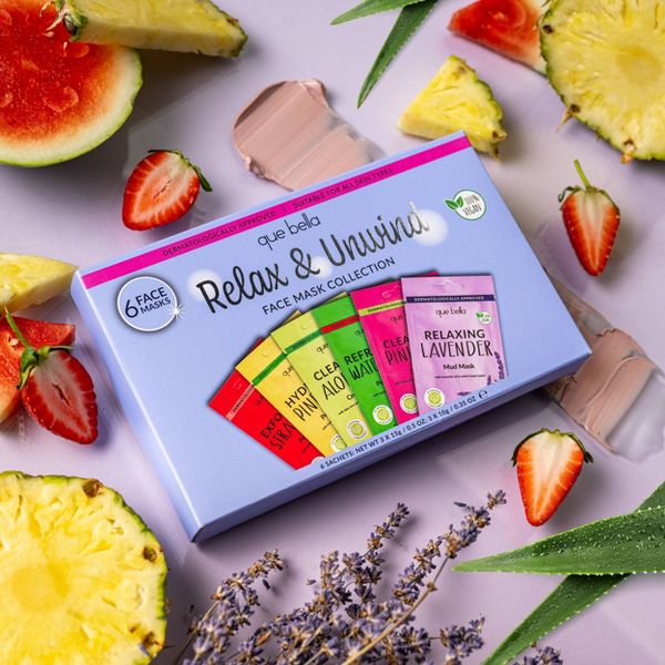 Que Bella Relax & Unwind Face Mask Collection - 6pc