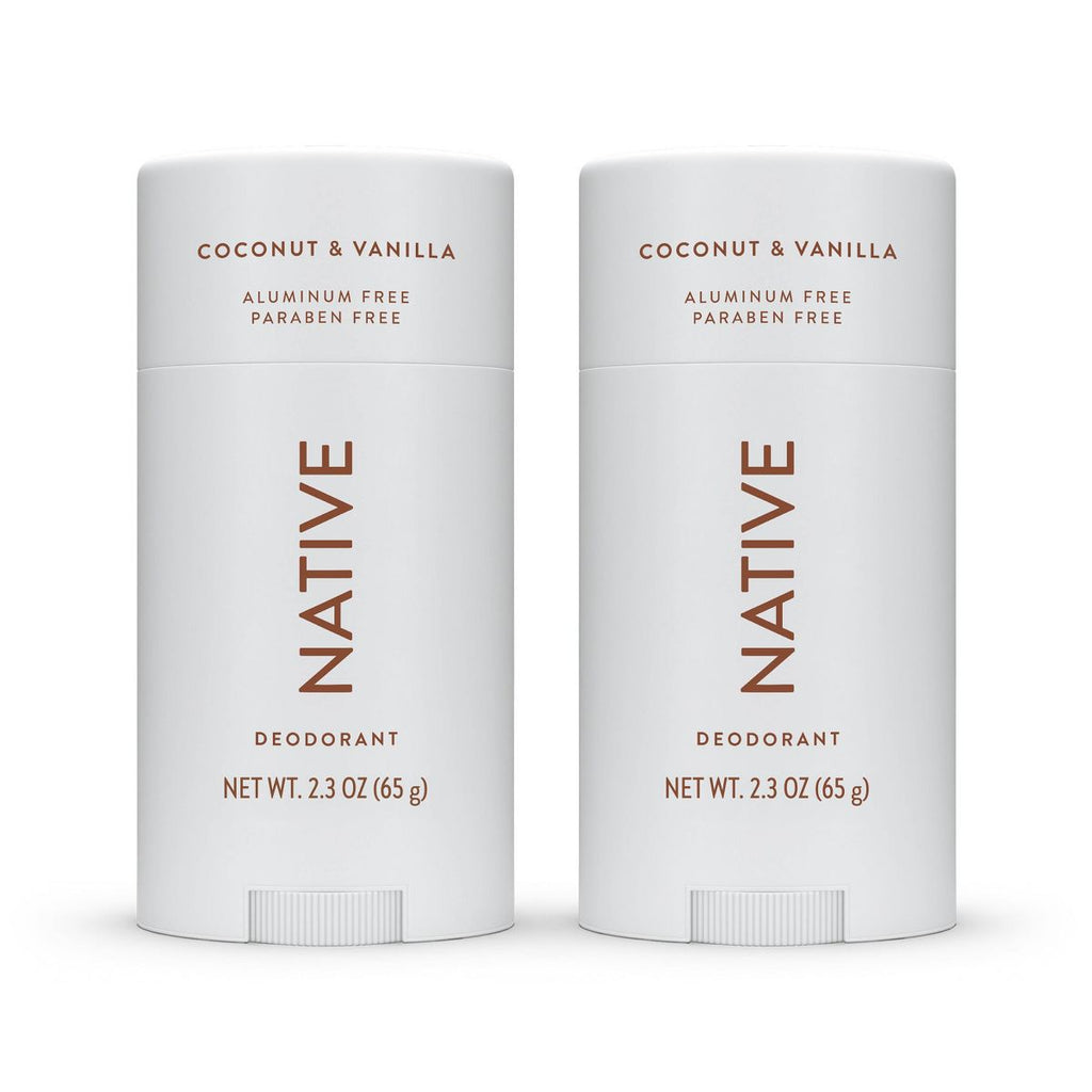 Native Men's & Women's Twin Pack Deodorants - Aluminum-Free - Coconut & Vanilla - 4.6oz/2ct