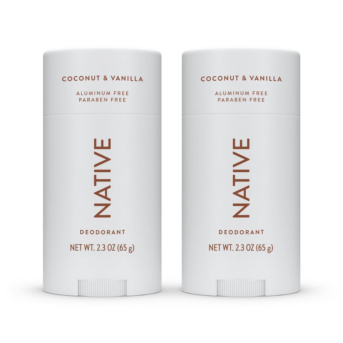 Native Men's & Women's Twin Pack Deodorants - Aluminum-Free - Coconut & Vanilla - 4.6oz/2ct