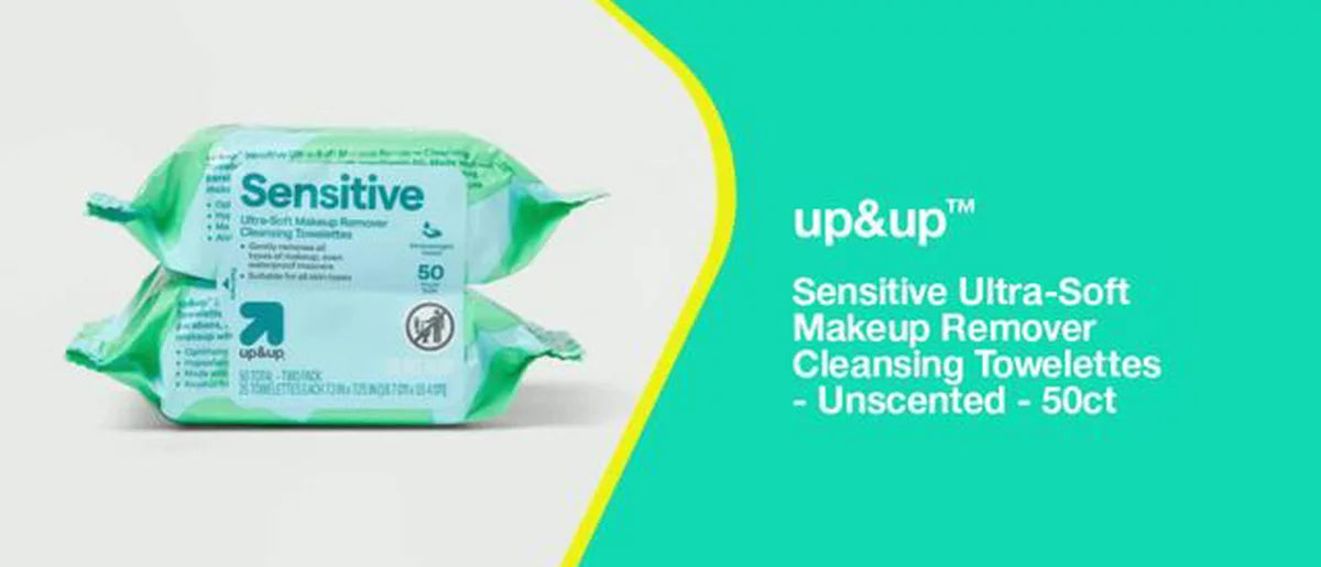 Sensitive Ultra-Soft Makeup Remover Cleansing Towelettes - Unscented - 50ct - up&up™