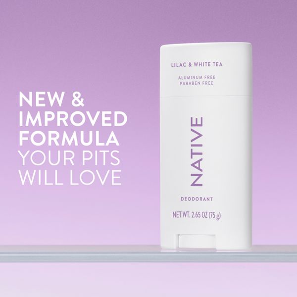 Native Solid Deodorant for Women & Men - Lilac & White Tea - Aluminum-Free 2.65oz